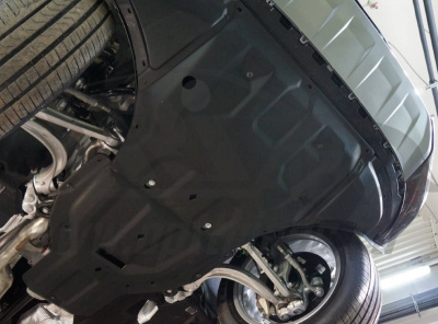 Audi Q7 (15–) Защита картера двигателя и кпп, композит 8 мм, 2 части (V-все, кроме 4.1D, 5.9D)